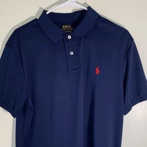 Ralph Lauren Dark blue polo shirt L polyester Performance Wear liked new